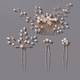 gold Vintage Flower Hair Comb Hairpin Set vintage Rhinestone Pearl Bridal Hair Comb And U-Shaped Pin Set