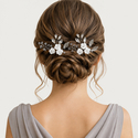 flower and Leaf Hairpin (Set of 2) HS-J7294S handmade Forest Style U-Shaped Flower Branch Hairpin Elegant Bun Headpiece