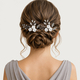 flower and Leaf Hairpin (Set of 2) HS-J7294S handmade Forest Style U-Shaped Flower Branch Hairpin Elegant Bun Headpiece
