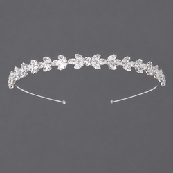 Silver Flower Leaf Zircon Headband Ts-J2940s