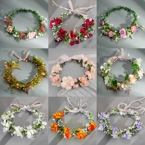 floral Wreath Bridal Hairband For Wedding And Beach Photoshoot