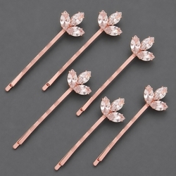 Rose Gold Three-Leaf Hair Clip 6-Piece Set Hs-J7430rg