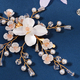 gold HS-J6608G handmade Crystal Flower Bridal Hair Clip