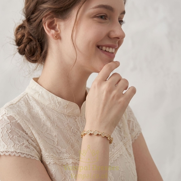 adjustable Copper Open Bangle With Zircon Stone
