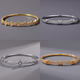 adjustable Copper Open Bangle With Zircon Stone