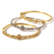 adjustable Copper Open Bangle With Zircon Stone