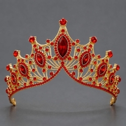 Gold Red Diamond Light Luxury Beauty Pageant Crown Ts-J2938gred