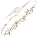 cutout rhinestone handmade headband forest Style Fabric Simulated Flower Pearl Headband Wedding Hair Accessory