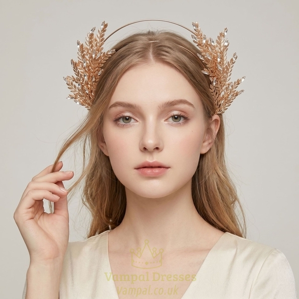 vintage Greek style leaf headband greek Goddess Leaf Headband Rhinestone Bridal Hair Accessory
