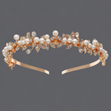 light Luxury Bridal Floral Wreath Headband With Pearls And Rhinestones