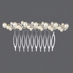 Silver Light Luxury Pearl Hair Comb Hs-J096