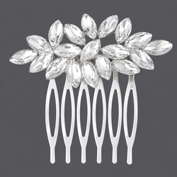 Silver Light Luxury Rhinestone Hair Comb Hs-J1873