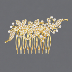 Gold Light Luxury Bridesmaid Hair Comb Hs-J7012g