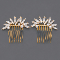 Gold Bridal Banquet Hair Comb Hs-J7319g