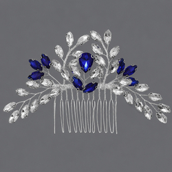 Silver Blue Rhinestone Versatile Hair Comb Hs-J7080s