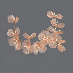 Gold Silk Petal Versatile Hair Band Hs-J6123