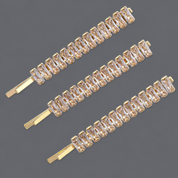 Gold Row Rhinestone Versatile Hair Clip Hs-J7504g