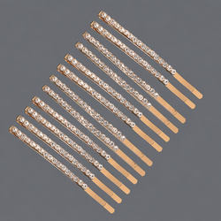 White Rhinestone Row Rhinestone Hair Clip Set Hs-J6423