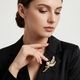 sparkling Full-Diamond Brooch Pin For Suit And Evening Gown