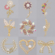 sparkling Full-Diamond Brooch Pin For Suit And Evening Gown
