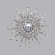 sparkling Full-Diamond Brooch Pin For Suit And Evening Gown