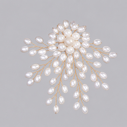 Gold Pearl Vine Brooch Brs-J406g