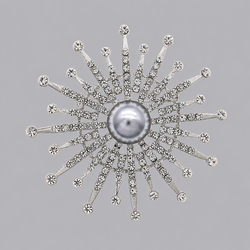 Silver Alloy Light Luxury Brooch Brs-J446s