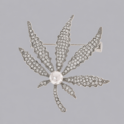 Flower Leaf Daily Matching Brooch Brs-J442s