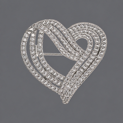 Heart Date Matching Brooch Brs-J433s