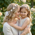 handmade Soft Clay Flower Pearl Hairpin Headband Set