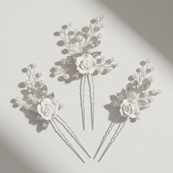 White Rose Hairpin Hs-J7459sw