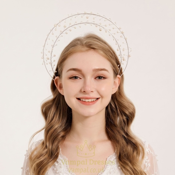 versatile Multi-Layer Pearl Floral Crown Headband