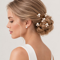 light luxury versatile pearl hairpin set simple Pearl Rhinestone Bridal Hairpin Set U-Shaped Hair Fork