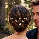light luxury versatile pearl hairpin set simple Pearl Rhinestone Bridal Hairpin Set U-Shaped Hair Fork