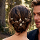 light luxury versatile pearl hairpin set simple Pearl Rhinestone Bridal Hairpin Set U-Shaped Hair Fork