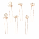 light luxury versatile pearl hairpin set simple Pearl Rhinestone Bridal Hairpin Set U-Shaped Hair Fork