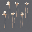 light luxury versatile pearl hairpin set simple Pearl Rhinestone Bridal Hairpin Set U-Shaped Hair Fork