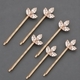 minimalist Zircon Floral Leaf Hair Clip Set For Women