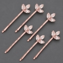 minimalist Zircon Floral Leaf Hair Clip Set For Women