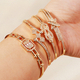 copper Zircon Geometric Open Cuff Bracelet