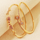 copper Zircon Geometric Open Cuff Bracelet
