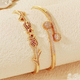 copper Zircon Geometric Open Cuff Bracelet