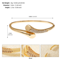 copper Zircon Geometric Open Cuff Bracelet