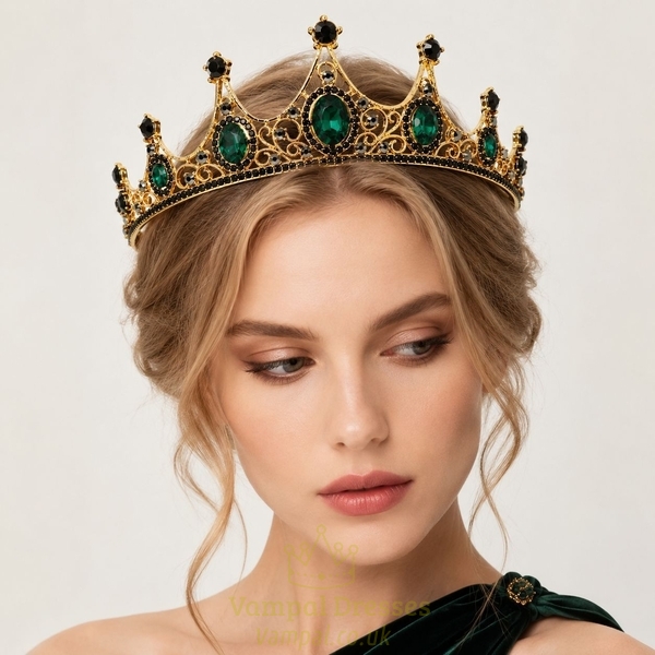 light Luxury Rhinestone Queen Crown Hollow Alloy Headband