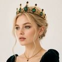 light Luxury Rhinestone Queen Crown Hollow Alloy Headband