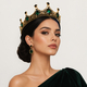 light Luxury Rhinestone Queen Crown Hollow Alloy Headband
