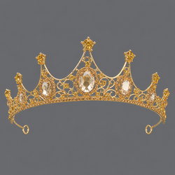 Gold Light Luxury Rhinestone Queen Crown Ts-J2853g