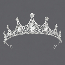 Silver Light Luxury Rhinestone Queen Crown Ts-J2853s