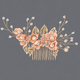 gold Leaf Pink Flower Hair Bun Comb Handmade Bridal Accessory