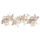 gold forest-style light luxury floral leaf headband handmade Rhinestone Pearl Bridal Hair Comb Set